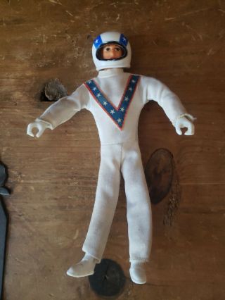 Vintage 1972 Ideal Evel Knievel 7” Action Figure Bendy Doll With Jumpsuit