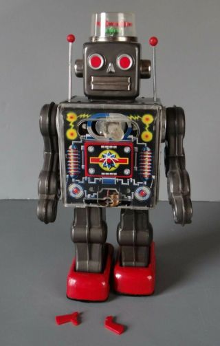 Vintage 1960 ' s HORIKAWA FIGHTING ROBOT Tin Space Toy made in JAPAN 3