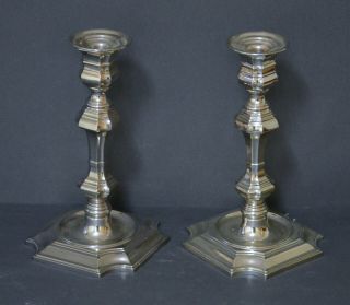 Elegant Pair Large Marked Spanish Sterling Silver Candlesticks