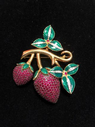 Joan Rivers Limited Edition Bejeweled Strawberry Brooch