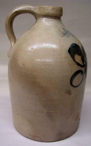 Antique Whately Mass.  Stoneware S.  D.  Kellogg Cobalt Blue Decorated Jug 4