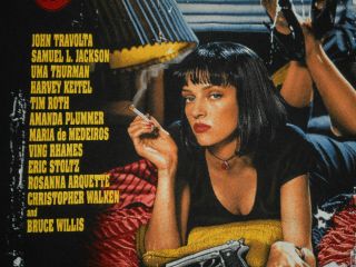 Vtg 90s 1994 PULP FICTION Movie promo T - Shirt WINTERLAND Uma Tarantino USA : XL 6
