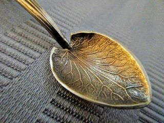 Shiebler Demitasse Spoon Grass 1880 Sterling Silver 925 Aesthetic Gold Wash Nm