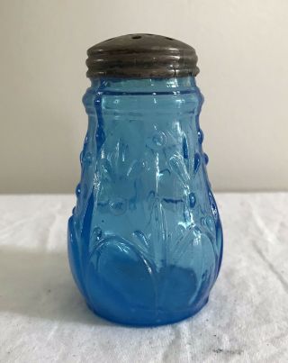 Antique Eapg Blue Glass Salt Shaker