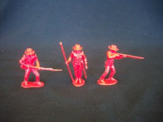 Marx reissue set of 20 Alamo Mexican soldiers presidio type in RED w/ horses 5