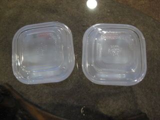 FIREKING OVEN WARE REFRIGERATOR BOWLS 2 WITH LIDS PEACH BLOSSOM MADE IN USA 2
