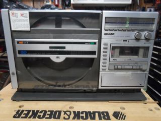 Sharp Vz - 3000 Both Sides Play Disc Combo Vintage Record Cassette Stereo Player