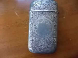 Antique.  950 Sterling Silver Cigarette Case Engraved Filigree Design