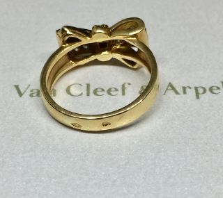 Rare Van Cleef & Arpels VCA 18k Yellow Gold.  50 ctw Diamond Bow Ring w Box $8200 4