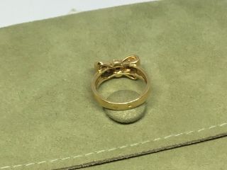 Rare Van Cleef & Arpels VCA 18k Yellow Gold.  50 ctw Diamond Bow Ring w Box $8200 5