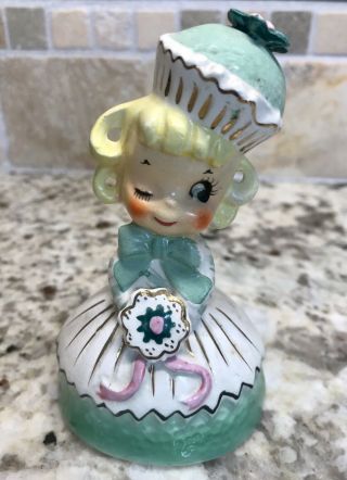 Vintage Enesco Cupcake Lady Figurine Green (2 Of 2)
