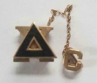 Vintage Fraternity Delta Chi 14k Gold Badge Pin C.  1951 Cornell University