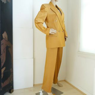 Vtg Missoni Donna Women’s Pant Suit Set Dbl Breasted Blazer Pleated Slacks Sz 10