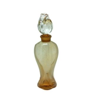 Vintage Guerlain Frosted Perfume Bottle Shalimar Rosebud Amphora Stopper.  5 Oz