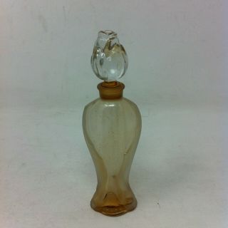 Vintage Guerlain Frosted Perfume Bottle Shalimar Rosebud Amphora Stopper.  5 Oz 2