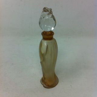 Vintage Guerlain Frosted Perfume Bottle Shalimar Rosebud Amphora Stopper.  5 Oz 5