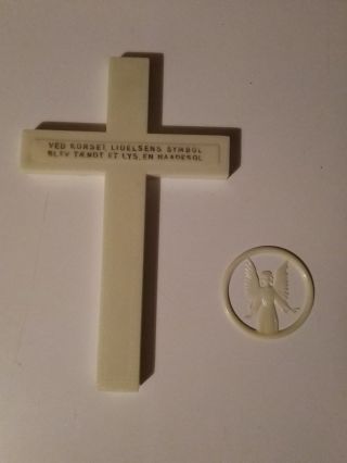 Lego Vintage 1952 Glow In The Dark Angle And Cross,  Ultra Rare.