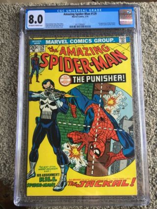 Rare 1974 Bronze Age Spider - Man 129 Cgc 8.  0 Universal Key 1st Punisher
