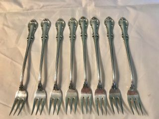 8 Sterling Cocktail/seafood Forks Joan Of Arc By International 142.  4 Gr No Mono