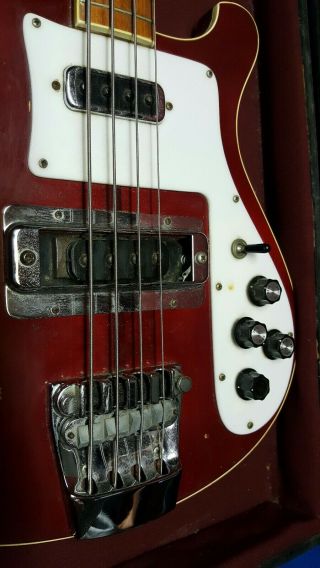 Vintage Rickenbacker 4001 4 String Bass Gutair 70 ' s 3