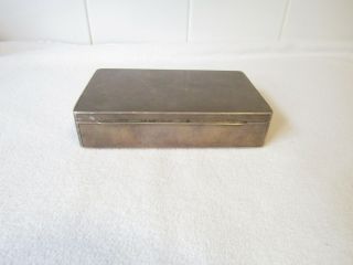 Large Art Deco Antique 1931 Solid Sterling Silver Table Cigarette Box 309 Grams