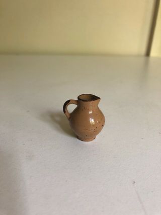 Antique Vintage Tiny Miniature Pottery Stoneware Jug Doll House
