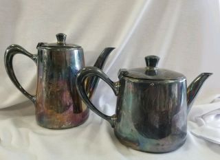Christofle For Air France Vintage Silver Plated Coffee Pot,  Tea Pot Set 1960 