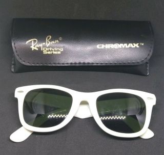 Vintage Rare Ray - Ban Wayfarer 5022 White Bausch & Lomb Sunglasses