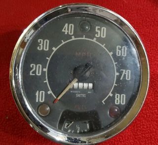 53 - 63 Nash Metropolitan Smiths 80 Mph Speedometer Vintage - Rare Find