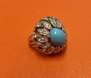 Panetta Faux Turquoise Cocktail Ring 2