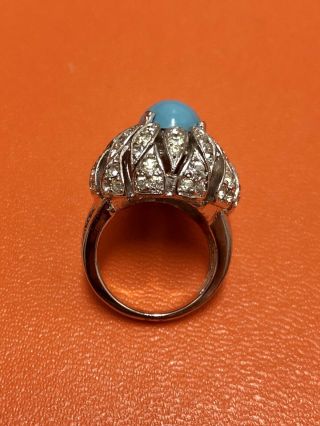 Panetta Faux Turquoise Cocktail Ring 3