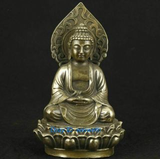 Chinese Old Bronze Collectable Handwork Sakyamuni Buddha Statue