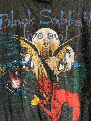 Vintage Black Sabbath T Shirt World Tour Size Large Live Evil Tour 1981 Ozzy/Dio 2