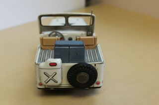 Vintage Yonezawa Tin Toy Friction US Army Military Police Jeep 4