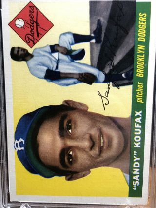 1955 Topps Sandy Koufax Brooklyn Dodgers 123 PSA 8 NM - MT OC Vintage HOF 11