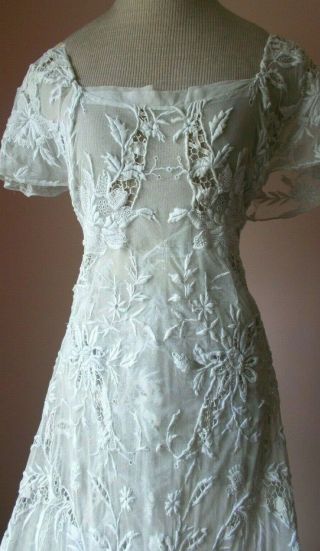 Magnificent,  Museum Quality Dress.  Exquisite Embroidery C.  1918