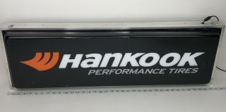 Vintage Hankook Performance Tires Lighted Advertising Shop Sign Light 36x12 WORK 3