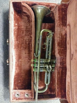 Vintage F.  E.  Olds & Son Olds Trumpet Cornet W/case