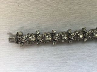 Vintage Rare German Art Deco Knoll & Pregizer Diamond Paste Silver Bracelet 6