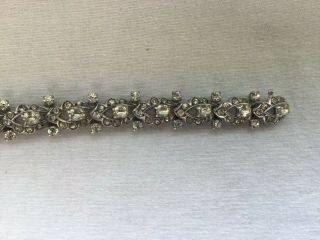 Vintage Rare German Art Deco Knoll & Pregizer Diamond Paste Silver Bracelet 8