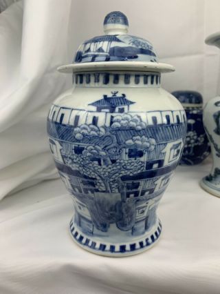 Antique Chinese Blue And White Jar And Cover