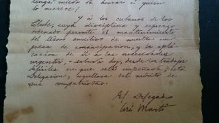 RARE Antique Cuba Cuban Patriot Jose Marti Signed 2 Page Letter 8