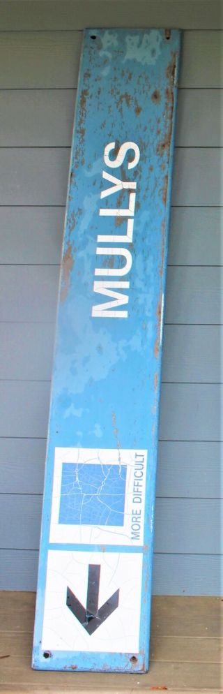 Whitefish Montana Mullys Ski Trail Sign Wood Vintage Skiing 6 