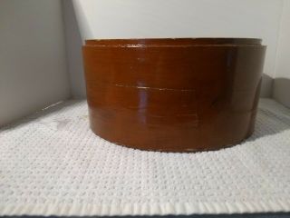 VINTAGE ROUND WOODEN BOX - LIKELY PANTRY/CHEESE BOX - HAND PAINTED LID 3
