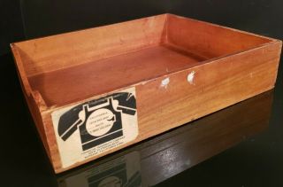 Vintage Wood Inbox Letter Paper Tray File Desk Letter Box Mitered Corners Carver