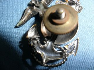 WWII U.  S.  MARINE CORPS STERLING SILVER & 10K GOLD FILLED GLOBE AND ANCHOR PIN 7