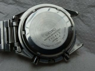 Rare Vintage Seiko 7016 - 7000 1970s Chronograph Automatic 8