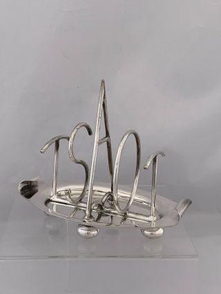 Art Deco Silver Plated Novelty Toast Rack c1930 WALKER & HALL 2