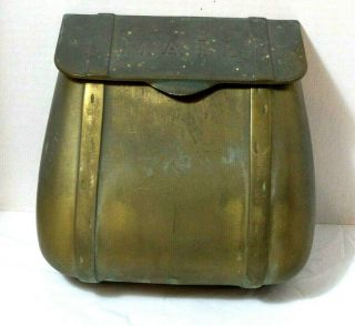 Vintage / Antique Brass Saddlebag Mailbox,  Large Brass Saddlebag Mail Box Vgc