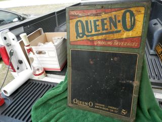 Vintage Rare Queen - O Sparkling Beverages Birch Beer Menu Board/chalkboard Sign